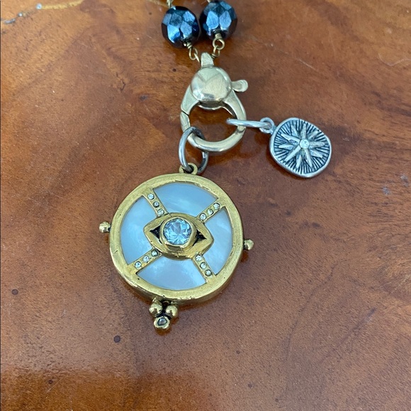 Waxing Poetic Ensemble “Hematite” Necklace Two Rare Retired Charms - Picture 3 of 4